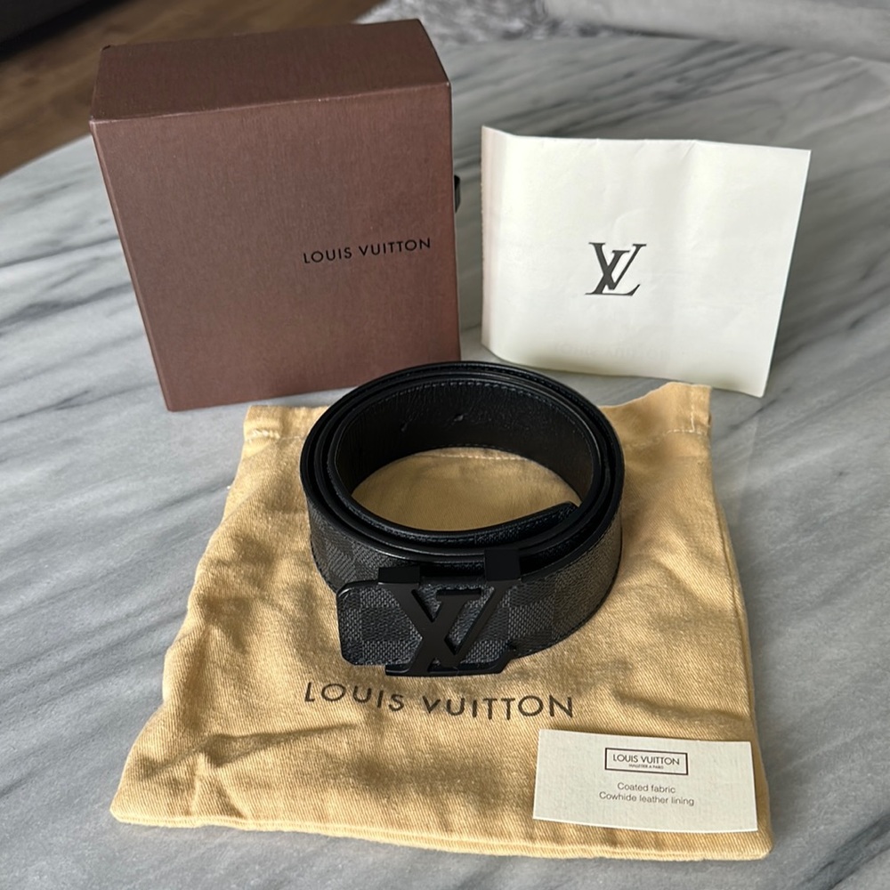 Authentic LV Damier Graphite Belt M9808 - Picture 1 of 14